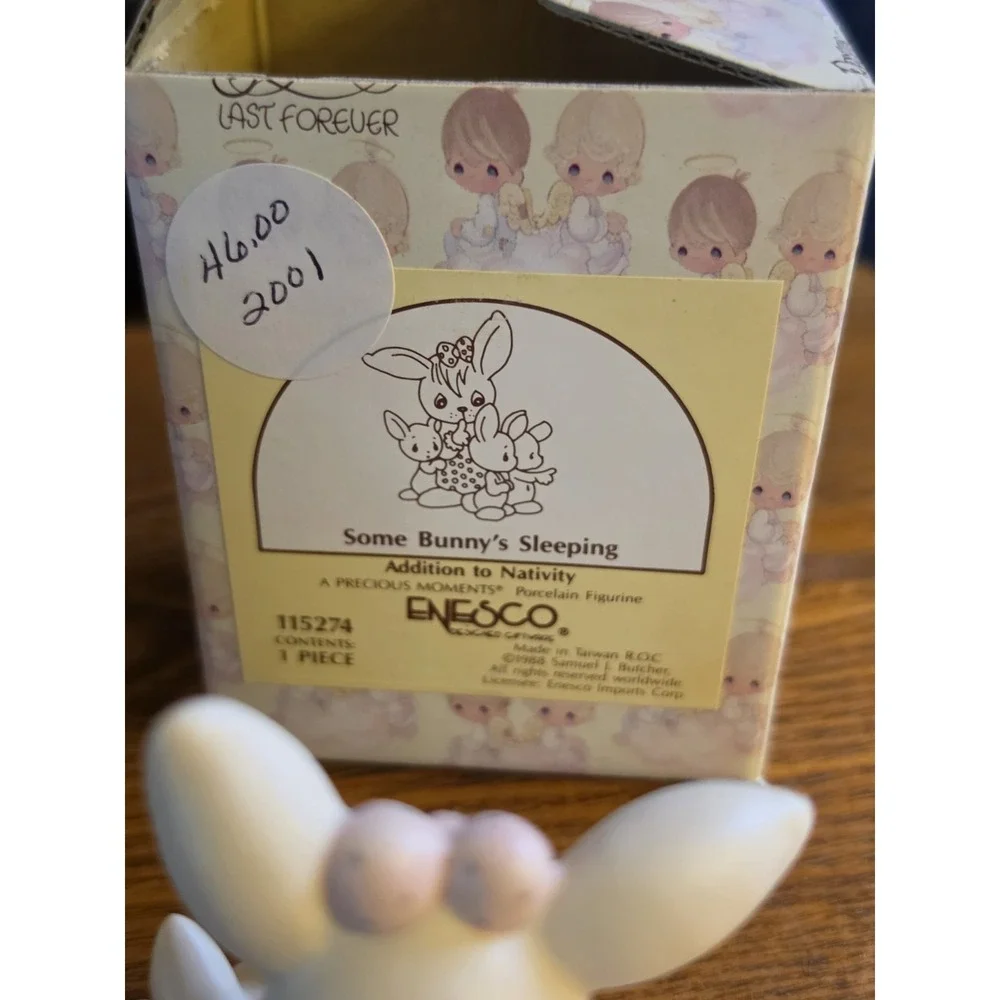 Precious Moments 1988 Enesco S. Butcher Some‎ Bunny's Sleeping Figurine 115274